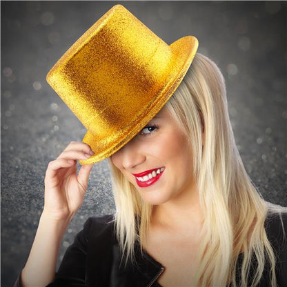 Gold Glitter Top Hat