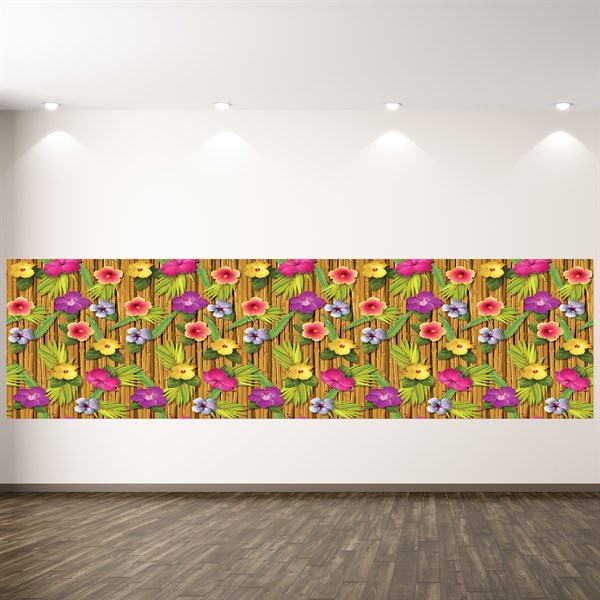 Luau Tropical Flowers Room Roll