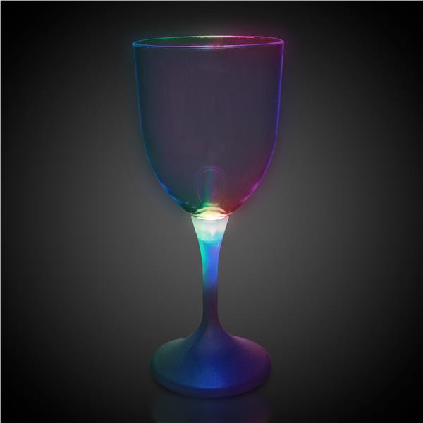 LED 10 oz Wine Glass White Stem