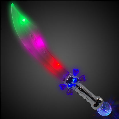 LED Crystal & Crossbones Skull Sword