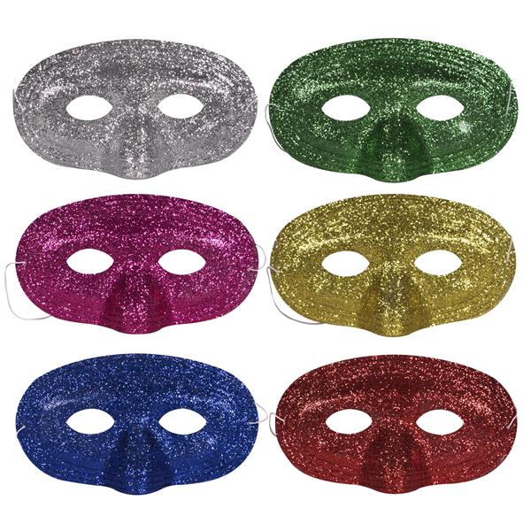 Glitter Half Masks (12 Per pack)