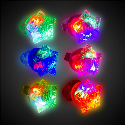 LED Love Star Jelly Rings (24 Per pack)