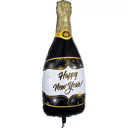 Vintage New Year's Eve Bubbly Foil Balloon Bouquet, 5pc