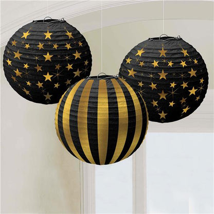 Glitz & Glam 9.5" Round Lanterns (3 Per pack)