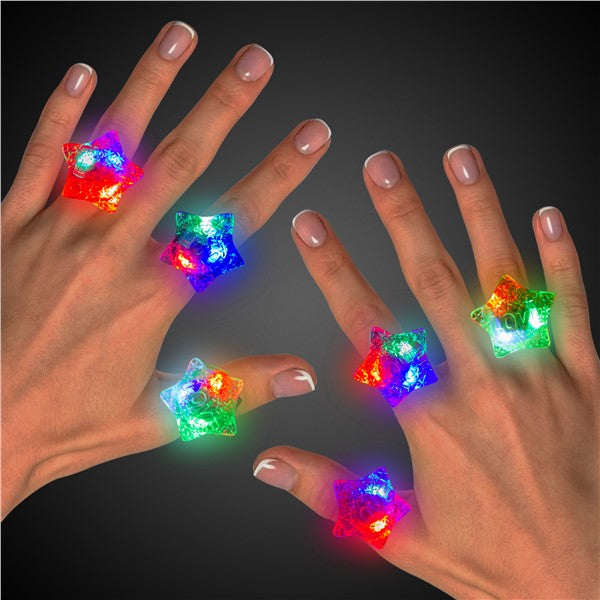 LED Love Star Jelly Rings (24 Per pack)