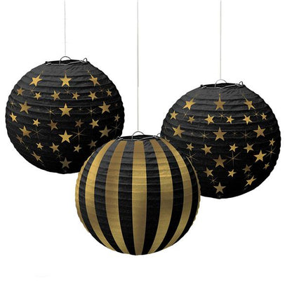 Glitz & Glam 9.5" Round Lanterns (3 Per pack)