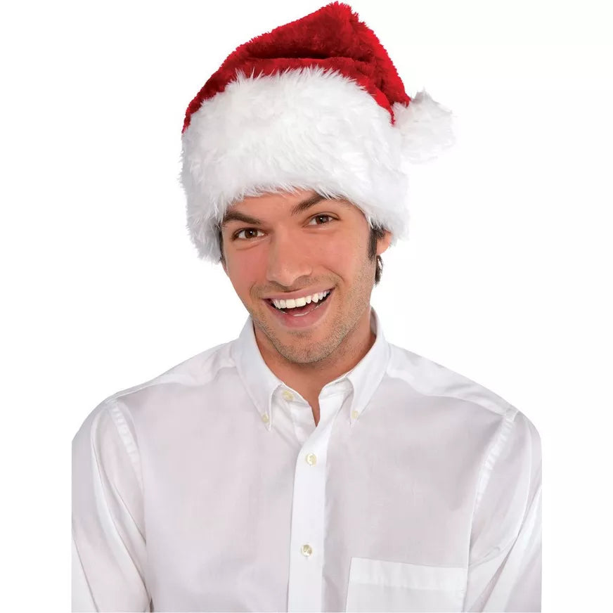 Deluxe Adjustable Santa Hat for Kids & Adults