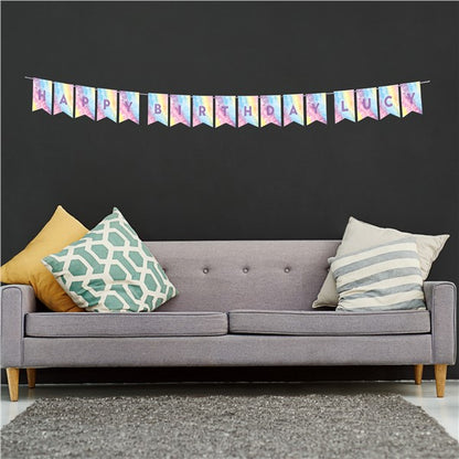 Happy Birthday Tie Dye Party Pennant Banner