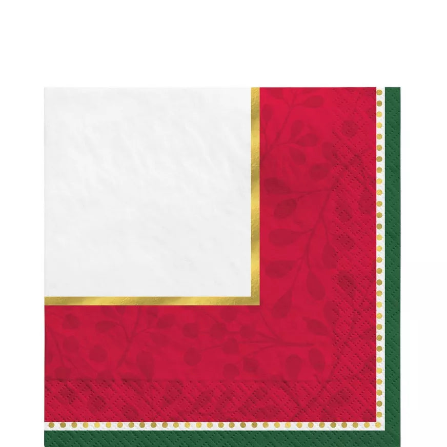 Joyful Christmas Paper Lunch Napkins, 6.5in x 6.5in, 16ct