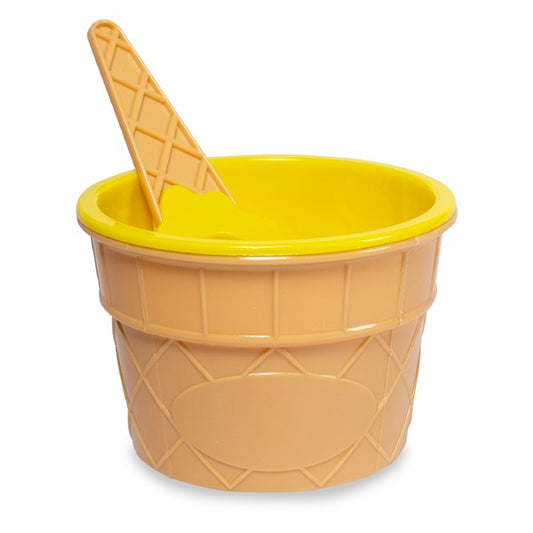 Yellow Ice Cream Bowl & Spoon Sets (12 Per pack)