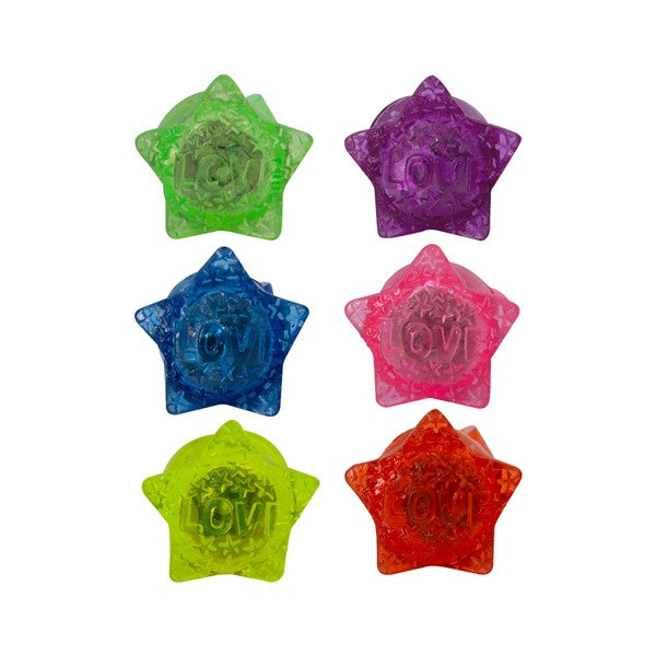 LED Love Star Jelly Rings (24 Per pack)