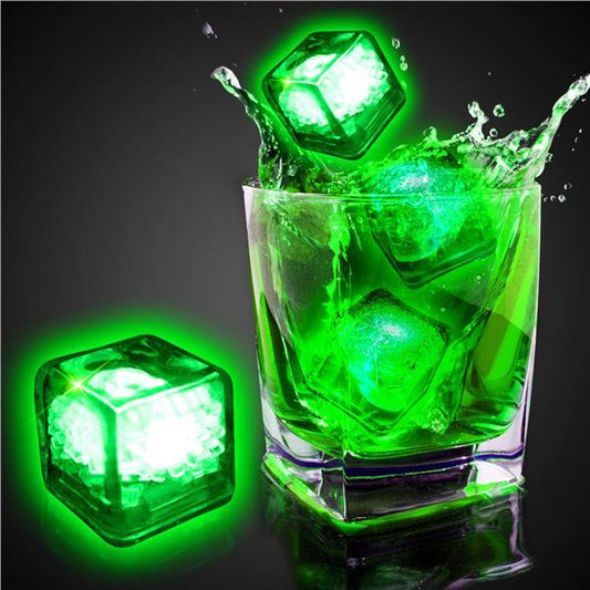 Green Liquid-Activated LED Ice Cubes (12 Per pack)