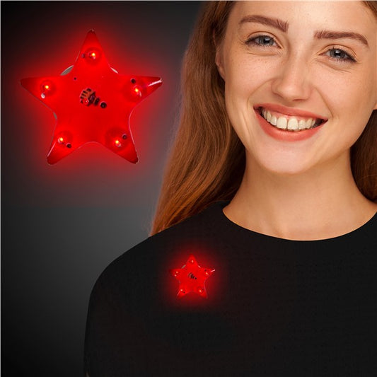 LED Red Star Blinkies (12 Per pack)