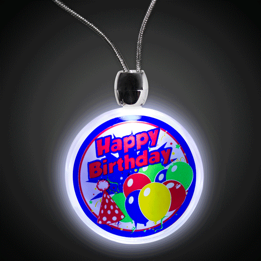 LED Birthday Pendant Necklace