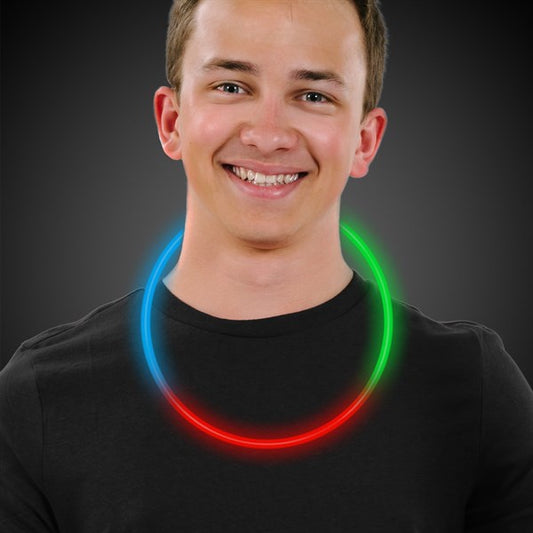 Green, Red and Blue 22" Glow Necklaces (50 Per pack)