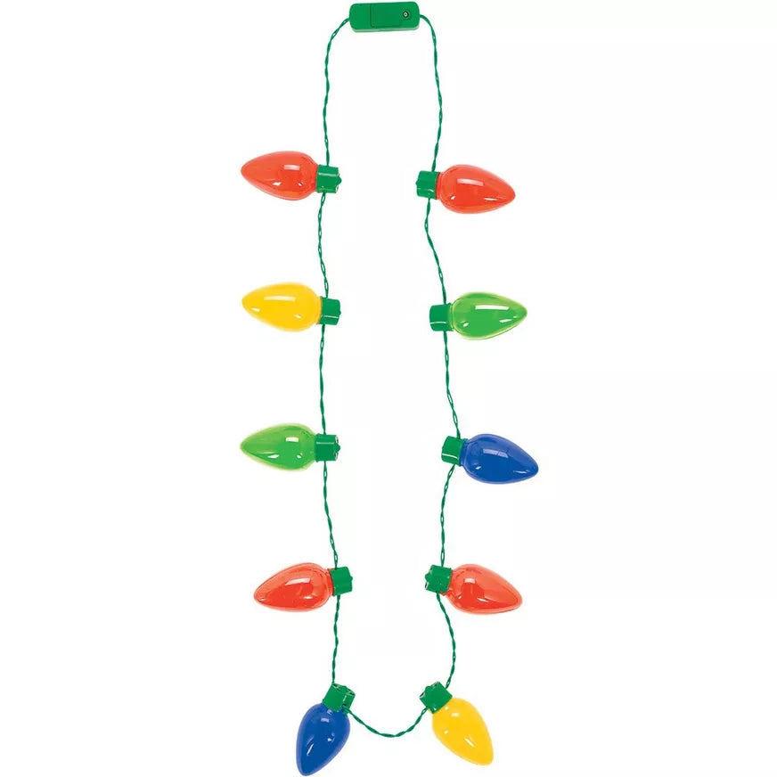 Oversized Light-Up Christmas Lights Necklace, 38in