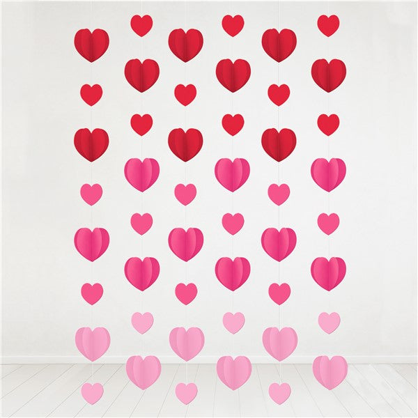 Paper Hearts String Decoration (6 Per pack)