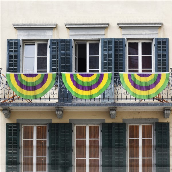 Mardi Gras 4' Fabric Bunting