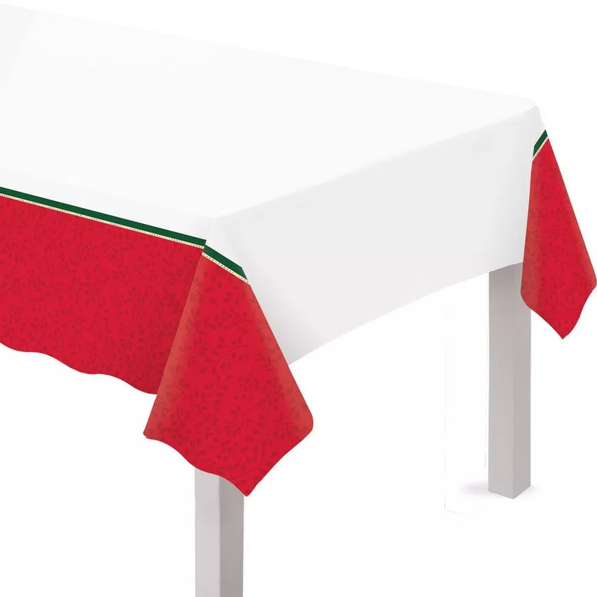 Joyful Christmas Plastic Table Cover, 54in x 102in