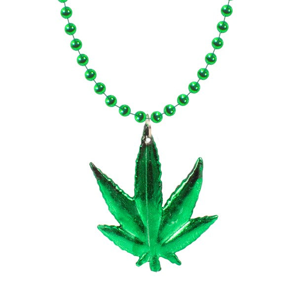 Weed Leaf 33" Bead Necklaces (12 Per pack)