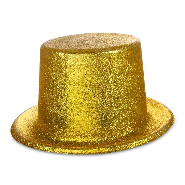 Gold Glitter Top Hat