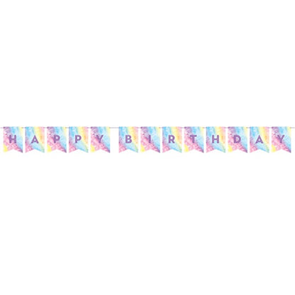 Happy Birthday Tie Dye Party Pennant Banner