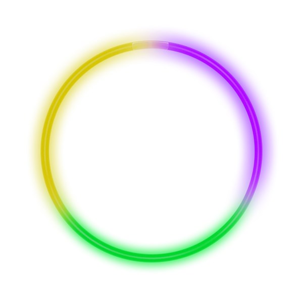 Green, Purple and Yellow 22" Glow Necklaces (50 Per pack)