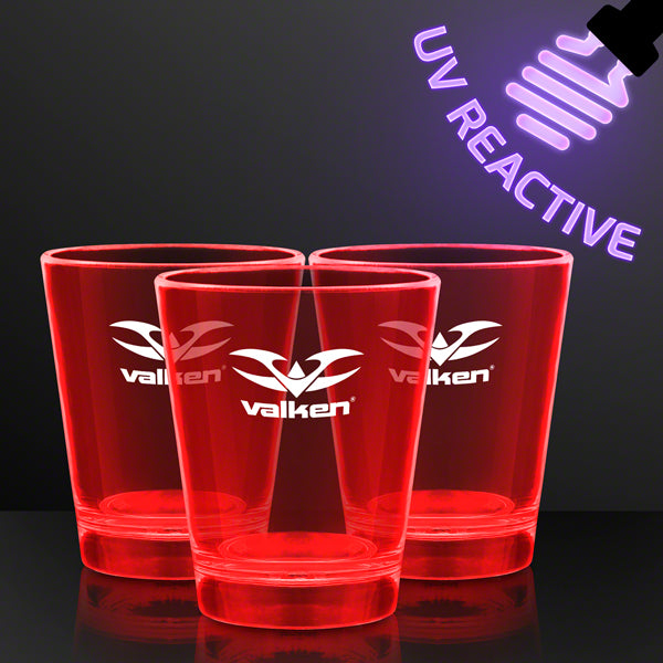 1.5 oz. Red Glow Neon Shot Glass, UV Reactive