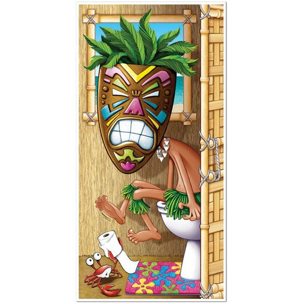 Tiki Man Bathroom Door Cover