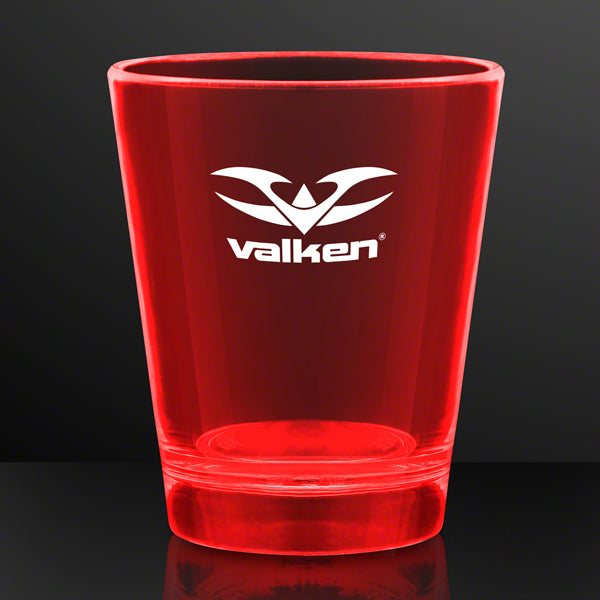 1.5 oz. Red Glow Neon Shot Glass, UV Reactive