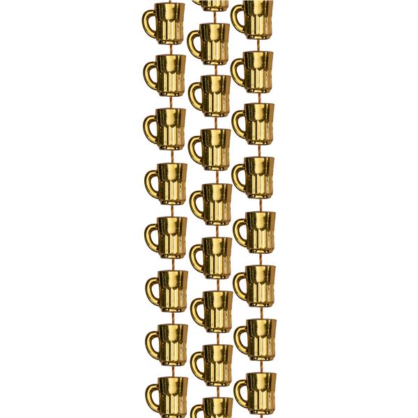 Gold Bead Beer Mug 33" Necklaces (12 per pack)