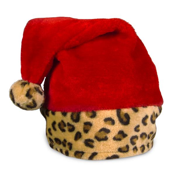 Leopard Print Santa Hat