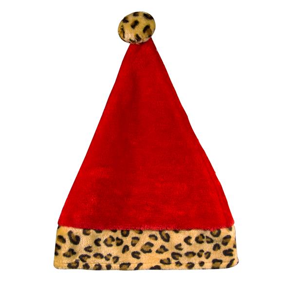 Leopard Print Santa Hat