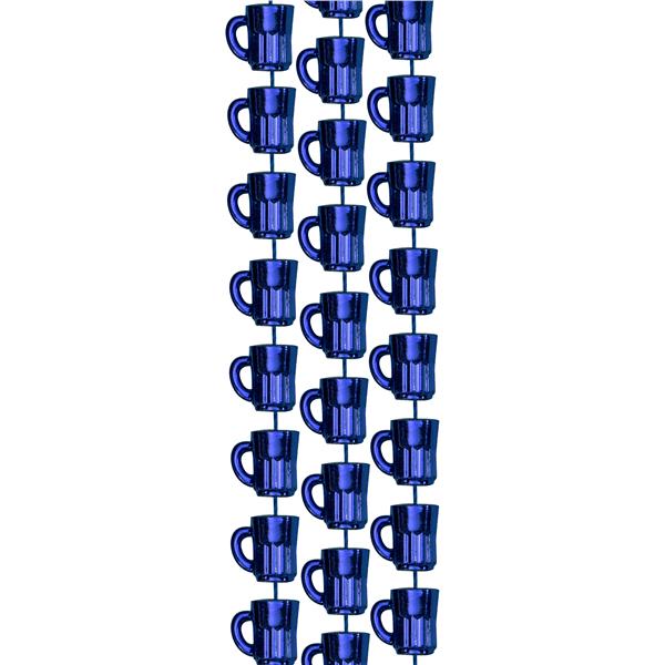 Blue Bead Beer Mug 33" Necklaces (12 per pack)