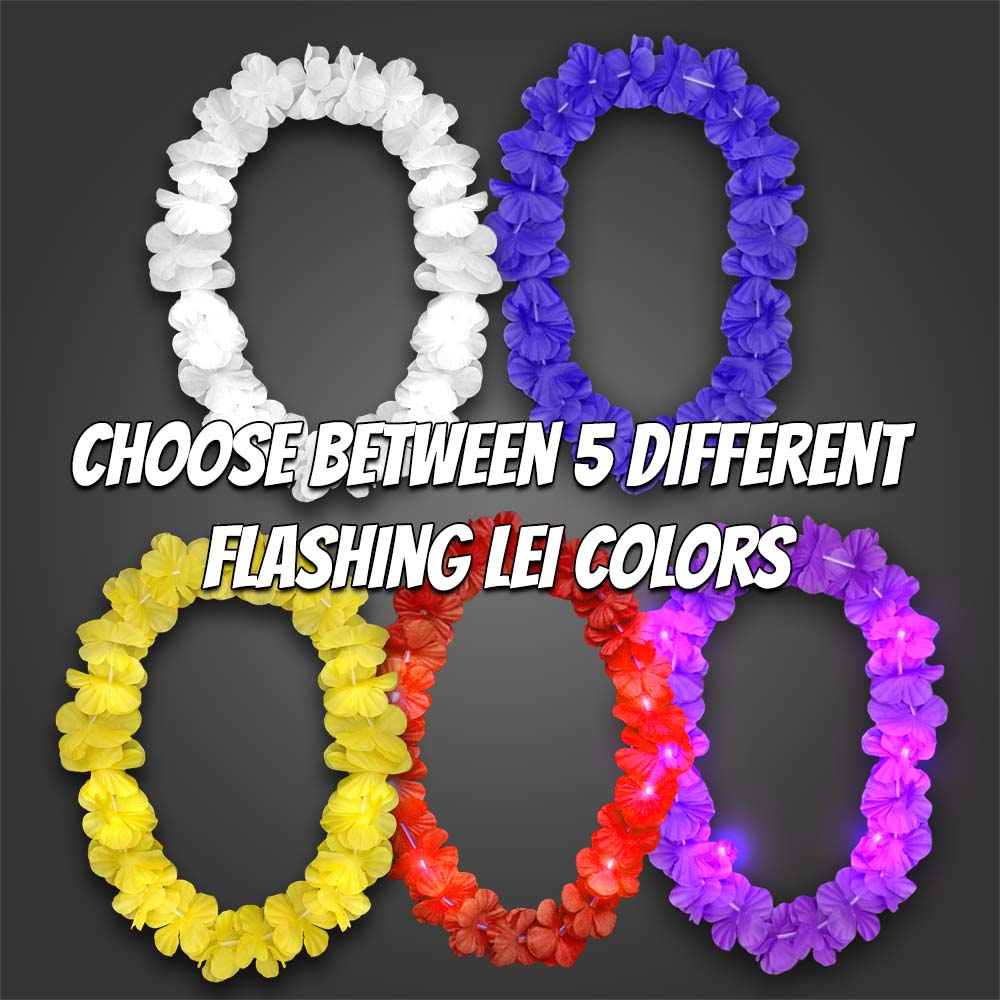 Customized Light Up Floral Lei with Full Color Medallion Blank