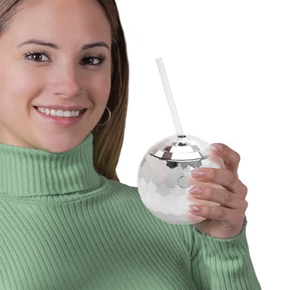 Disco Ball Cup with Straw