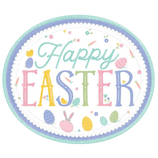 Happy Easter Oval Plates (8 per pack)