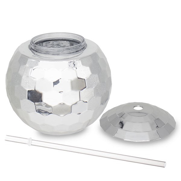 Disco Ball Cup with Straw