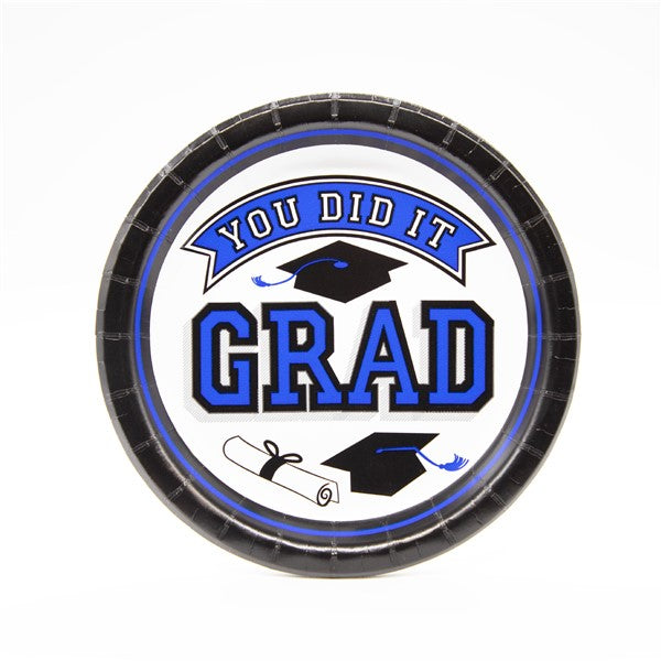 Royal Blue You Did It Grad 6 3/4" Plates (20 Per pack)