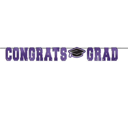 Purple Graduation Letter Banner