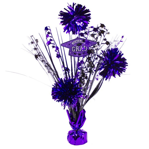 Purple Congrats Grad 18" Centerpiece