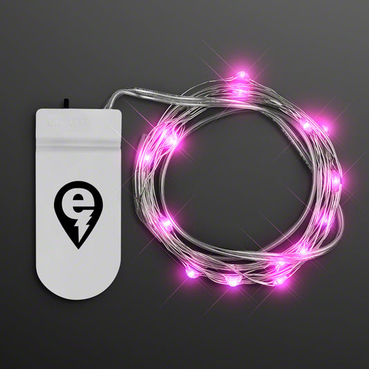 Pink Fairy String Lights for Crafting, 20 LEDs, 80"