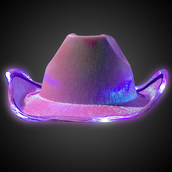 LED Purple Iridescent Cowboy Hat