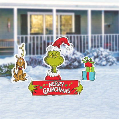 Merry Grinchmas Lawn Signs (4 Per pack)