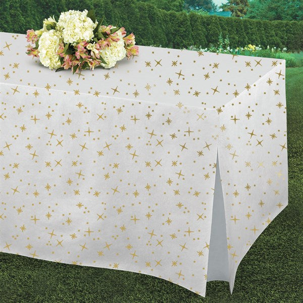 Gold Stars Vinyl Table Cover