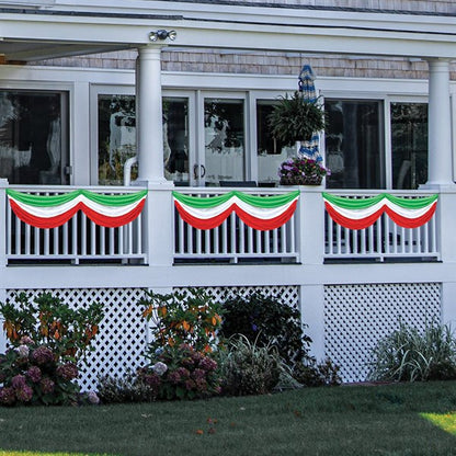 Red, White & Green Fabric Bunting Decoration