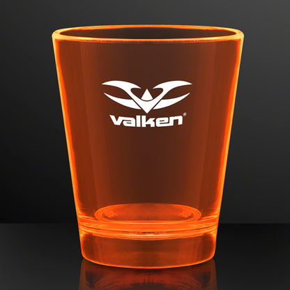 1.5 oz. Orange Glow Neon Shot Glasses, UV Reactive