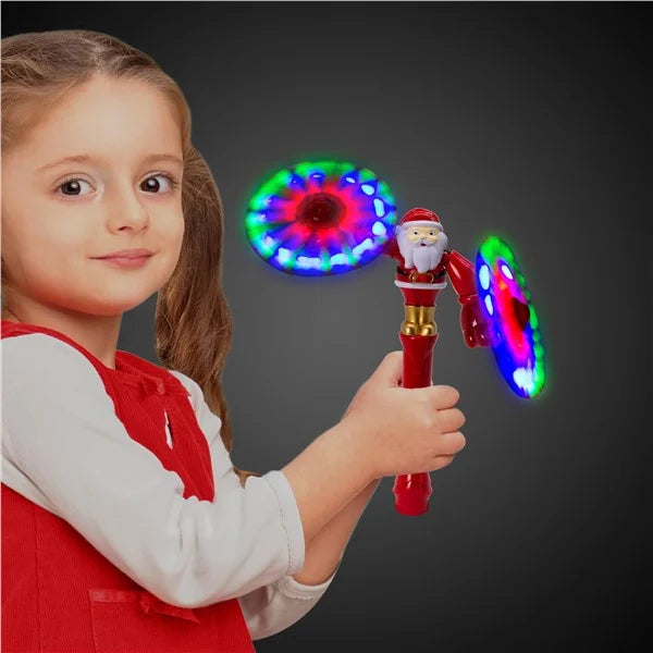 LED Santa Swivel Arms Spinner Wand