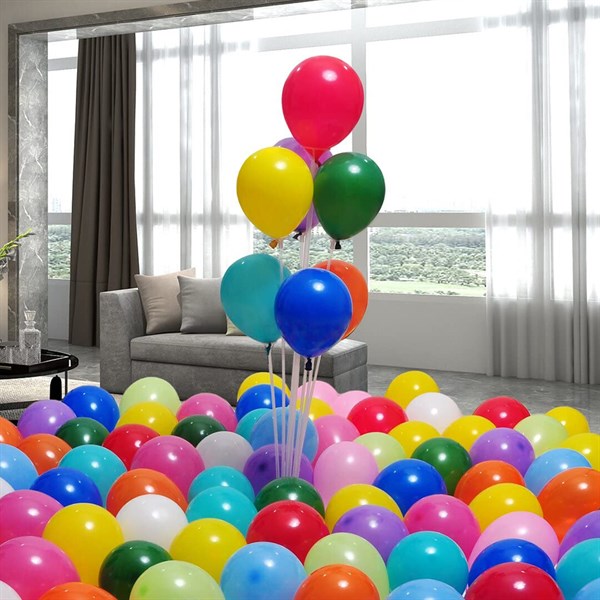 Assorted Color Latex 12" Balloons (100 Per pack)