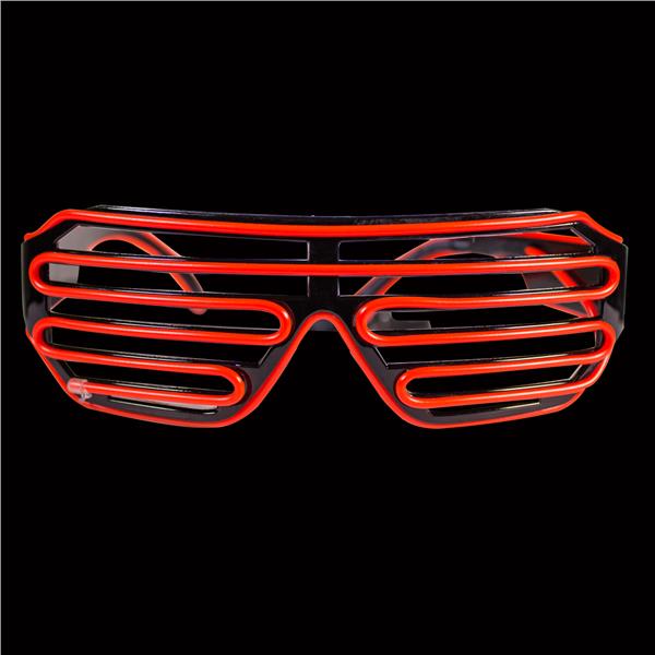 LED Red Slotted EL Wire Eyeglasses